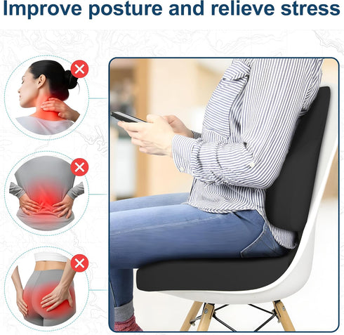 Tailbone Memory Foam Cusion, Relief Pressure Seat Cusion for Office Chairs & Car Seat, Ergonomic Design Seat Cusion