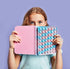 iscream Silicone Heart Popper Cover Spiral-Bound Lined Page Journal, 7" Cotton Candy