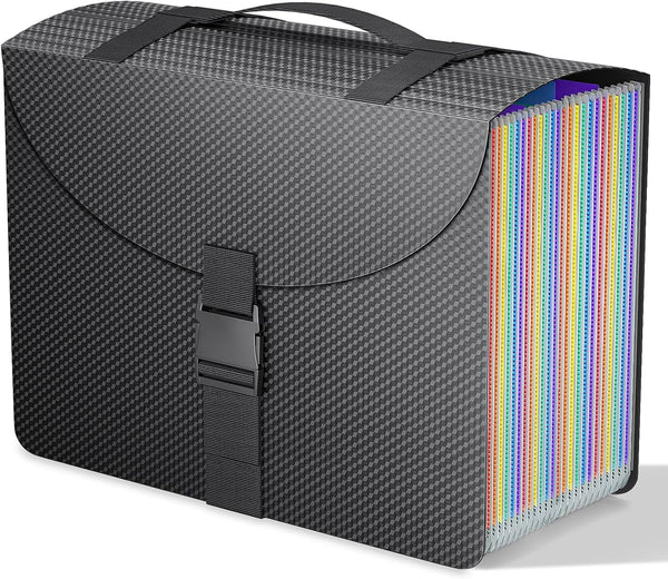 File Organizers with Handle, Portable Expanding File Folder, 25 Pockets Accordion Organizer for A4/Letter Size Documents
