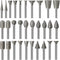 Stone Carving Set, 30PCS Diamond Burr Bits Compatible with Dremel, Polishing Kits for Carving, Engraving, Grinding