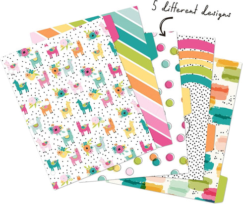 Pukka Pad Carpe Diem Reversible Dividers – 1 Pack of 5 Tabbed Set for 3-Ring Binder, Multi-Color Page Separators