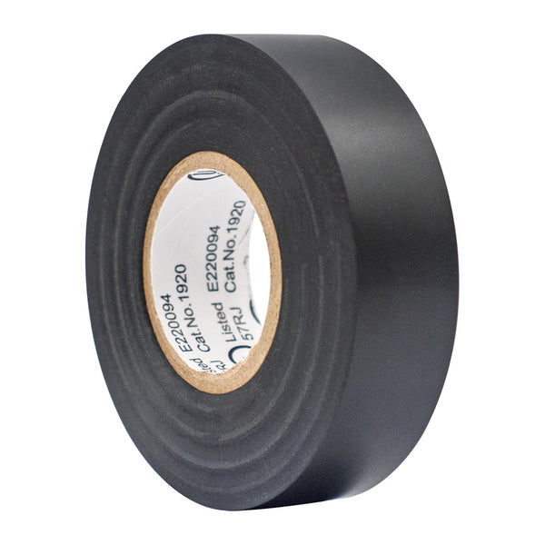 (1PK) Black Electrical Tape, PVC General Purpose, Waterproof, Flame-Retardant, UL Listed, 60’ x 3/4"