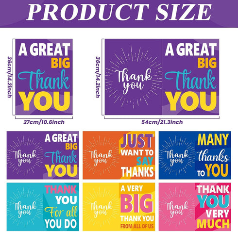 6PCS 14 21 Inch Large Thank You Cards Big x Thank You Gifts Giant Gratitude Greeting Cards with Envelopes Appreciation