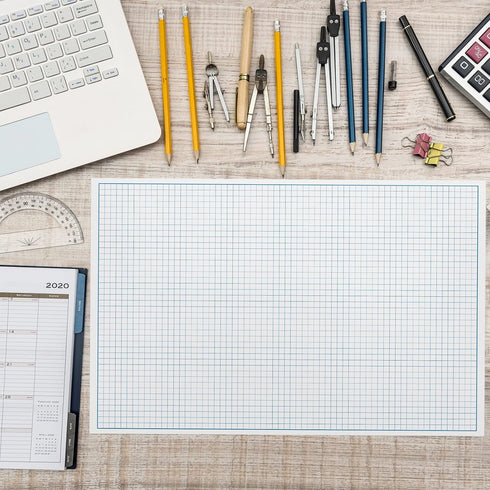 Eaasty 200 Sheets Engineering Graph Paper Notepad, 50 Sheets/Pad, 11" x 17", Drafting Blueprint Paper