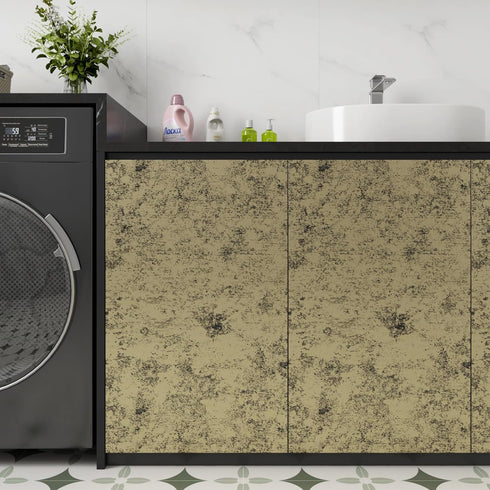 15.8"x80" LACHEERY Brushed Black Gold Stainless Steel Contact Paper for Appliances Black and Gold Metallic Wallpaper