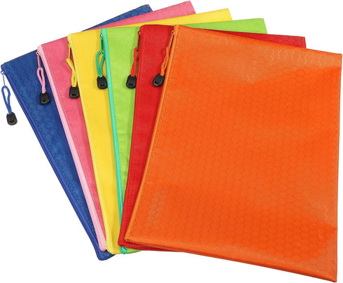 PATIKIL Waterproof Zipper Bags, 12 Pack A4 Pocket File Pouch Storage Accessory for Office Travel Supply, Multicolor
