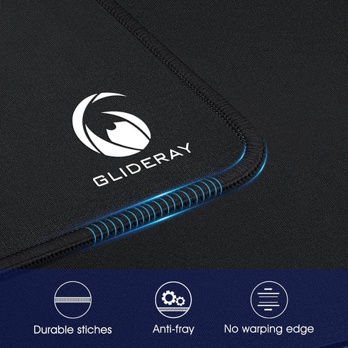 Mouse Pad with Polyester Fabric, Smooth Gaming Mouse Pads, Water Resistant Desk Mousepad with Stitched Edges, Non-Slip