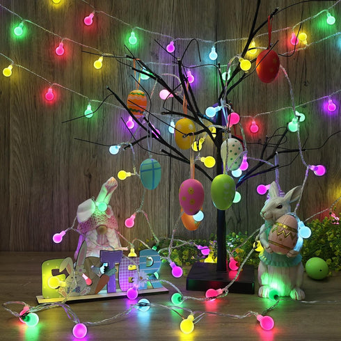 19.3ft 60 LYHOPE Easter Pastel Light, LED Globe Decoration Lights, Battery Powered Pastel String Lights for Easter