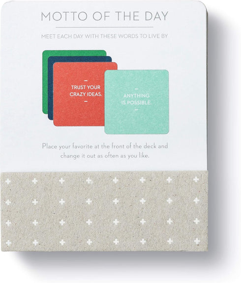 Motto of the Day Card Set by Compendium: 76 Unique Inspiring Statements with Desktop Stand