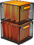 SETTFRFE 2 Pack File Organizer, Metal File Crates for Hanging Folders, Letter Size, Black