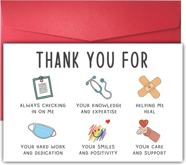 YIWANSIN Thank You Card for Nurses Doctors, Healthcare Worker Nurse Appreciation Card, Medical