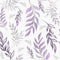 White Purple Leaf Wallpaper Peel and Stick, Botanical Leaves Contact Paper 17.5"