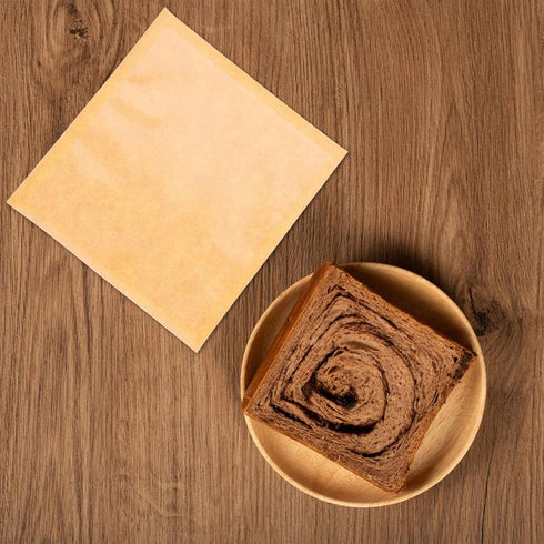 100pcs 18x19cm Packaging Abaodam Kraft Paper Bread Bags Grease Resistant Bakery Bags for Sandwiches Cookies Pastry