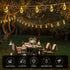 24FT 20 Bulbs,8 Solar Outdoor String Lights Vintage Rope Hemp Solar Lights with Shatterproof Modes Solar Powered String