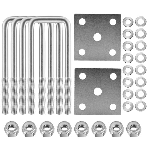 4 Sets Heavy Duty Square U-Bolt Boat Trailer: 2 1/8" W x 5 1/4" L Stainless Steel U-Bolts with Washers