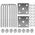 4 Sets Heavy Duty Square U-Bolt Boat Trailer: 2 1/8" W x 5 1/4" L Stainless Steel U-Bolts with Washers