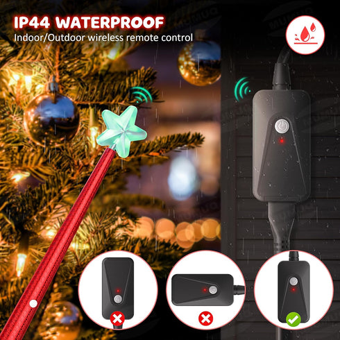 Magic Christmas Light Wand Wireless Magic Remote Wand Switch Kit with Music Surpised for Kids Remote Control Outlet