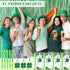 Fullhawl 24 Sets Shamrock Pen Gifts Bulk for Employee Good Luck Ballpoint Pens Clover Keychains with Thank You Cards