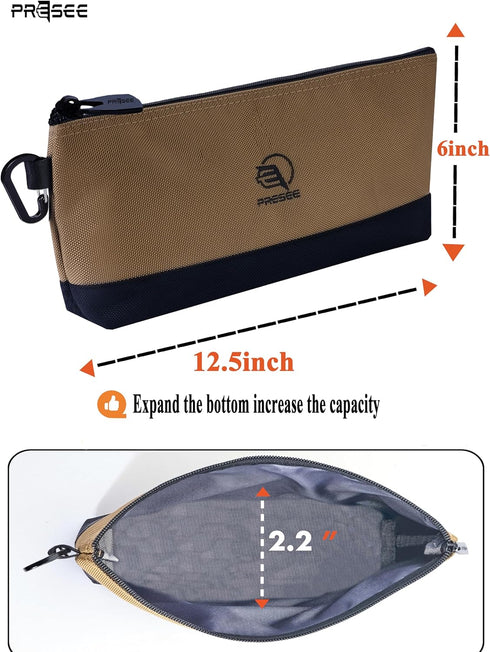 PRESEE 1680D Pack 1, 12.5 Inch Tool Pouch Zipper Small Tool Bag Stand-Up Tool Pouches Organizer Small Tool Bags