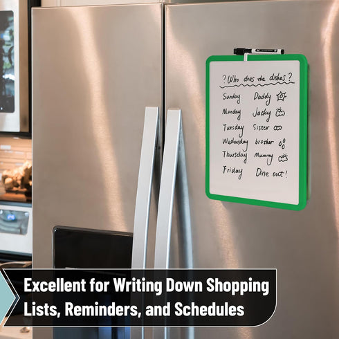 Mr. Pen Dry Erase Board - 14” x 11” Small White Board with Black Marker, Green Frame