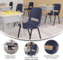 EMMA 15 661 lbs. + OLIVER Apis Heavy Duty Stack Chair - Navy Ergonomic Seat and Back - Powder Coated Frame - Stack High