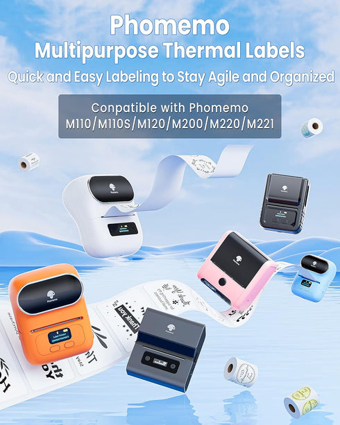 Phomemo 1.57" Adhesive Round Labels, Transparent Circle for M110/M120/M220, 180 Labels/1 Roll