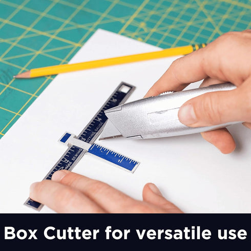 INTERNET'S BEST Premium Utility Knife Set - Retractable Box Cutter with Metal Handle & Extra Blades