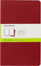 Moleskine Cahier Journal, Soft Cover, Large (5" x 8.25"), Plain/Blank, Cranberry Red, 80 Pages (Set of 3)