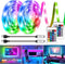 LED Strip Lights Kit, 2x6.56Ft RGB LED Lights Strip for 40-60in TV