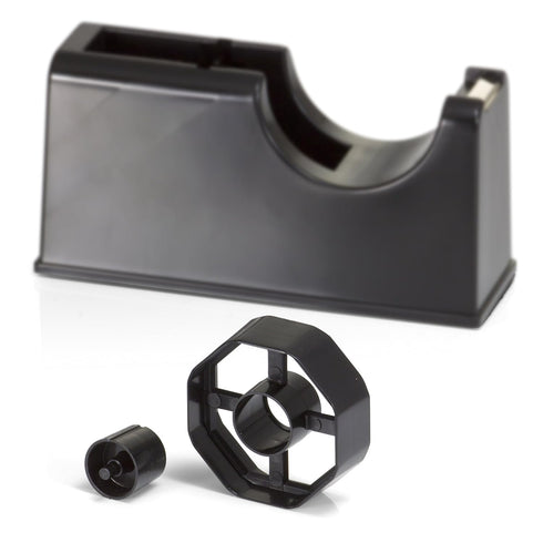 Officemate Heavy Duty Tape Dispenser, 2-in-1 for 1-Inch and 3-Inch Core, Black (96699)