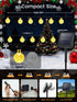 2-Pack 72FT 120 8 LED Crystal Globe Solar String Lights Outdoor, Waterproof Solar Powered Lights for Outside, Lighting