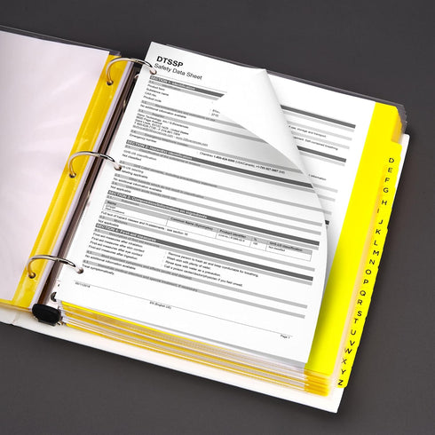 Avery Heavy-Duty Industrial SDS Binder, 2 One-Touch EZD Rings, 540-Sheet Capacity, Yellow/Red
