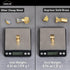 QOGRISUN 2-Pack Acrylic Cabinet Pulls with Brass Base, Gold Modern Drawer Handles, 3-3/4-inch Hole Center for Kitchen, Dresser Drawer Clear Glass Crystal Pulls, 5.9-inch Total Length by QOGRISUN