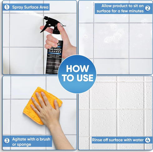 AQUA-X 16oz Grout Cleaner - Heavy Duty Tile & Grout Stain Remover for Floors, Showers & Bathrooms - Deep Cleaning