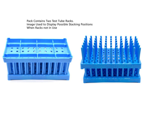 EISCO Blue Plastic Peg Drying Rack, Pack of 2, Holds 50 16mm Test Tubes