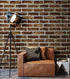 Y633 Rustic Brick Wallpaper, Peel and Stick, 17.7" x 9.8ft, Brown Self-Adhesive Contact Paper for Home Decor
