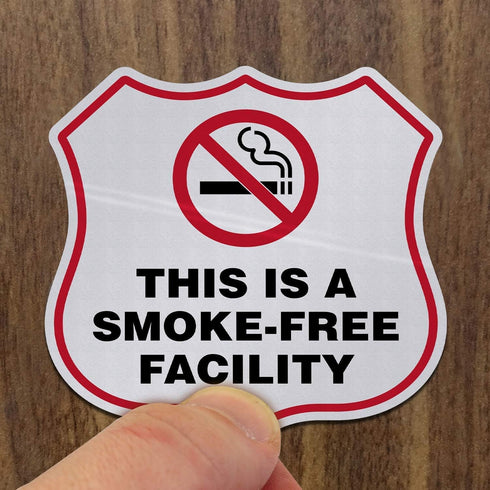 SmartSign This is A Smoke Free Facility Stickers, No Smoking Decals, Pack of 6, Made in USA