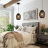 4.9ft DELIPOP Pendant Light, Hand-Woven Rattan Chandelier, Boho Hanging Light with Adjustable Cord for Living Room