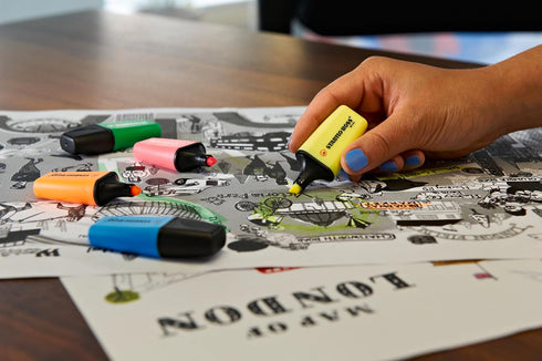 STABILO BOSS Mini Highlighter Set, 3-Color, Yellow, Orange, Green