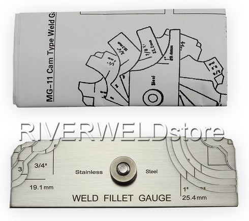 RIVERWELD 7 Piece Fillet Weld Set Gage MG-11, Welding Inspection Test Ulnar Metric & Inch with Markings