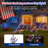 4th 20 2 4 Pack Lewondr of July Decorations Solar Garden Lights, Outdoor Red Blue White Star Solar Lights, Waterproof