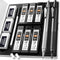 Nicpro 2 PCS Mechanical Pencils 0.5mm & 0.7mm, MP1000 Metal Artist Pencil Set with 6 Tubes HB Lead Refills, Black &