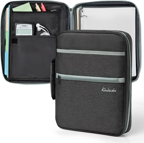 Zipper Binder, 1 Inch 3 Rings with Internal Pockets, 375 Sheet Capacity, Fits Standard Size File Folders