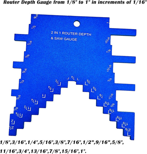 2 1 in Router Depth and Saw Gauge, Aluminum Step Depth Gauge,Router Depth Gauge for Router and Table Saw