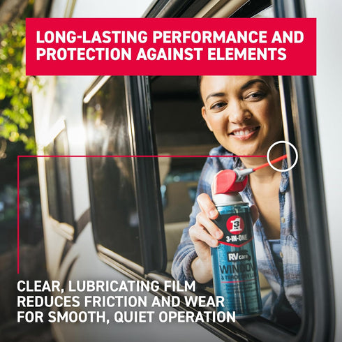 3-IN-ONE Pack 11 oz, 10 oz 11oz. RV Care Trio Includes Slide Out Lube Window & Track Lube and Rubber Seal Conditioner