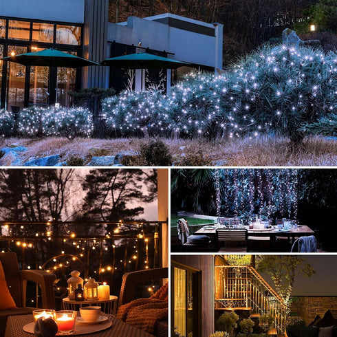 2 Pack 160LED 66FT 8 btfarm Solar String Lights Outdoor - Solar Fairy Lights Outside Waterproof Modes, Copper Wire