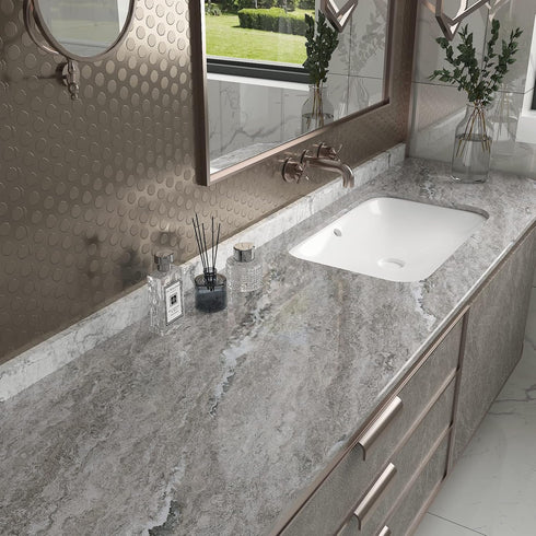 Marble Countertop Contact Paper, 17.7x100 Inch Peel and Stick Wallpaper for Kitchen Waterproof Removable Stick Paper