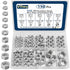 150pcs SAE Hex Nuts Assortment Kit,4#40 6#32 8#32 10#24 10#32 12#24 1/4-20