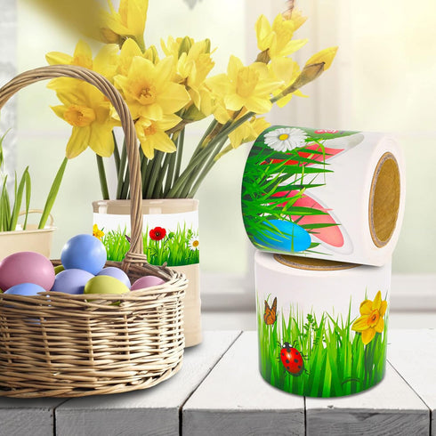 Spring Easter Bulletin Board Border, 2 Rolls of Spring Green Grass and Easter Egg Trim for Classroom Holiday Decorations
