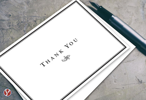 Set 25, 5x7" Thank You Cards For Small Business, Bulk of Folding Greetings, Ships Flat, Blank Inside + Envelopes